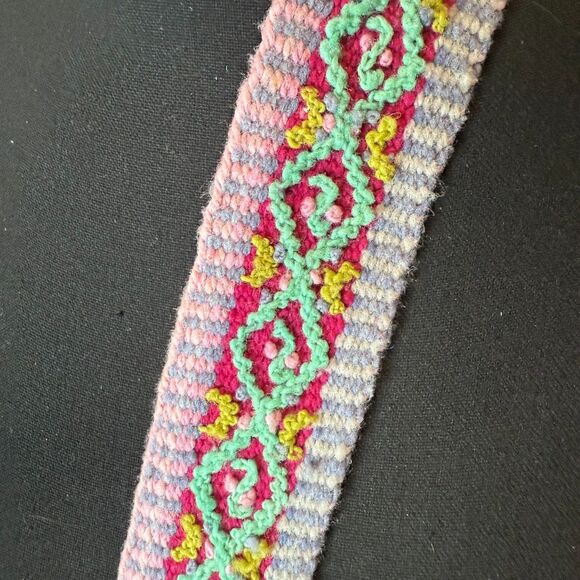 Jenny Krauss Woven Boho Colorful Belt Silver Colored Buckle Women\'s Size Medium main image 11